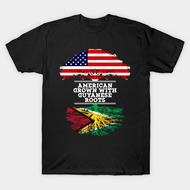 American Grown With Guyanese Roots - Gift for Guyanese From Guyana T-Shirt by Country Flags